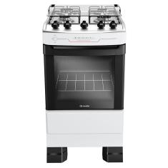 Fogão 4 Bocas a Gás Mueller MFI4BF Mesa Inox e Acendimento Automático Branco Bivolt