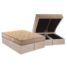 Conjunto Box Baú Queen: Colchão Espuma Paropas D33 Pasquale Wave Clean + Base Crc Suede Clean (158x198)