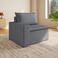 Sofá Modular Com Braço Esquedo 105cm Zen Cabecasa Madeiramadeira Grafite