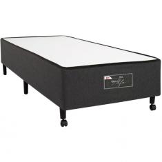 Base Box De Solteiro Castor New Alfa Com Revestimento Cinza