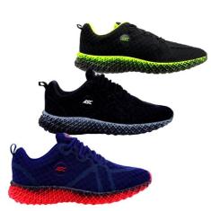 Kit 3 Tênis Asc Ghost 3 Esportivo  Fitness Academia Corrida Caminhada 