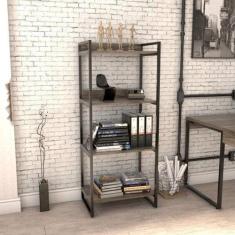 Estante de Livros Industrial Aço 60cmx145cm 4 Prateleiras Kuadra - Com