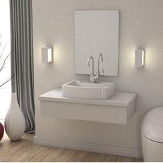 Bancada para Banheiro 80cm com Cuba Aria RT41 800w Metrópole Compace Branco Chess