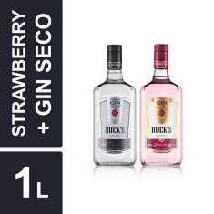 Gin Seco Rock's 1L + Gin Doce Strawberry Rock's 1L