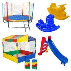 Cama Elástica Pula Pula 2,30m Nacional Piscina de Bolinhas 1,50m Premi