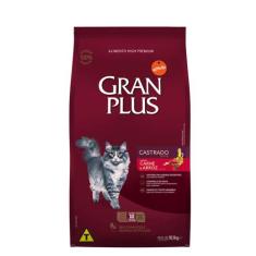 Ração Gran Plus Menu Gatos Adultos Castrados Carne e Arroz, 10,1 kg pa