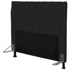 Cabeceira Cama Box Casal 140cm Cristal material sintético Preto - JS M