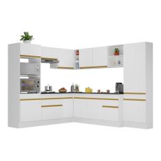 Armário de Cozinha Completa de Canto com Rodapé Veneza Multimóveis V2082