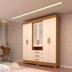 Guarda-Roupa Casal Bolívia Com Espelho 6 Portas Linhamobília