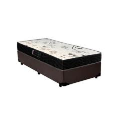 Cama Box Solteiro Colchão Espuma D28 Bambo Branco Ducci + Box Sintétic