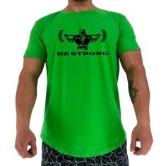 Camiseta Longline Manga Curta MXD Conceito Be Strong, Verde limão, GG