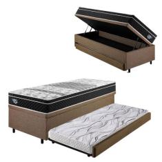 Bicama Box Baú Solteiro Com Colchão Gransleep Ecoflex Molas Verticoil 