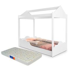 Cama infantil Duda com Colchão Montessoriana Branco
