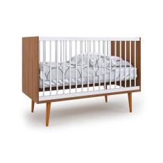 Berço Encanto Nogal e Branco 76 cm