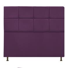 Cabeceira Estofada Damares 140cm Casal com Botonê Roxo