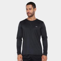 Camiseta Olympikus Essential Manga Longa Masculina, Preto, P