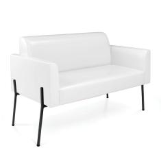 Sofá Namoradeira 2 Lugares Pé De Ferro Preto Para Sala Marisa Corano Branco D03 - D'rossi