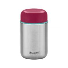 Pote Térmico Tramontina Aço Inox Com Tampa Rosa 8,8 Cm 400Ml
