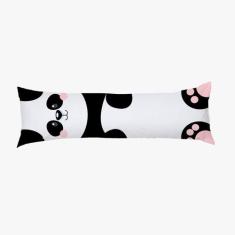Travesseiro De Corpo Infantil Aconchego Estampado Panda 90cm X 38cm -