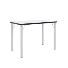 Mesa de Jantar Tubular Retangular 900 Roma Bona Vita Móveis Branco/Preto