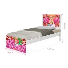 Cama Solteiro Sereia e Corais com Colchão