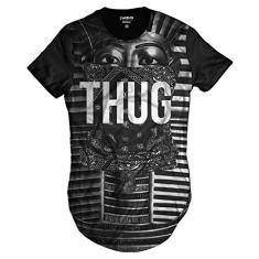 Camiseta Longline Egito Faraó Thug Life Swag Esfinge
