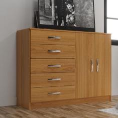 Cômoda 2 Portas 5 Gavetas CP25 Evidência Móveis, Cinamomo