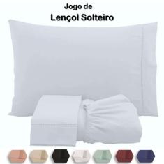 Jogo de lençol cama solteiro percal 200 fios varias cores - SAFIRA ENX