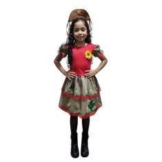 Fantasia Infantil Vestido Cangaceira - Mundo Encantado Fantasias, Verm