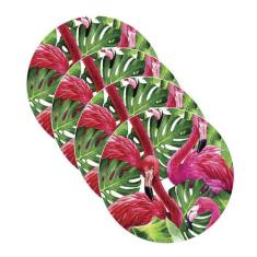 Sousplat Tropical Flamingos - NSW, 4 Peças, Sem base