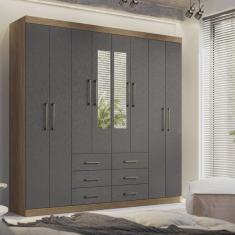 Guarda-roupa Casal 8 Portas 6 Gavetas Liverpool com Espelhos