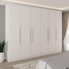Guarda-Roupa Casal Stamford 6 Portas 4 Gavetas Neve - Panorama Móveis,