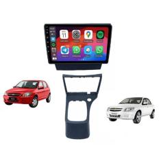 Kit Multimídia Celta Prisma 2006 / 2015 CarPlay AndroidAuto 9 Pol USB 