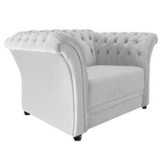 Poltrona Decorativa Chesterfield Sofia Corano Branco - Doce Sonho Móve