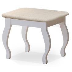 Banqueta Com Almofada Para Penteadeira Branco ? Luapa