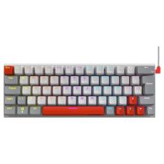 Teclado Mecânico Gamer Pcyes Kuromori 60% White Ghost - Switch Blue - 