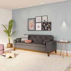 Sofá 3 Lugares Carson City Suede Cinza