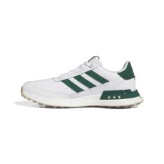 adidas Tênis de golfe masculino S2g Spikeless Leather 24, Calçado branco/verde universitário/chiclete 4, 41
