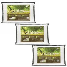 Kit 3 Travesseiros Evolátex Médio - 13cm - Fibrasca