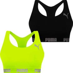 Kit 2 Tops Puma Fitness Feminino Nadador Sem Costura Sem Bojo Alta Sustentação Academia-Feminino