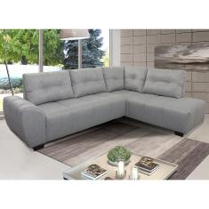 Sofá de Canto 6 Lugares Hellen Lugano com Revestimento em Tecido Jacquard e 205/190 cm de Larguras