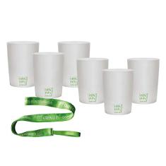6 Copos Eco Branco com Cordão Green Cups 320 ml