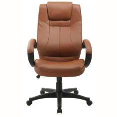  Cadeira Giratória Córdoba Rivattis Revestida Em Poliuretano Marrom Escuro Base Rodízio Nylon