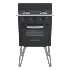 Fogao 2 Bocas Venax Gemini Vetro Preto Fosco Gas Glp