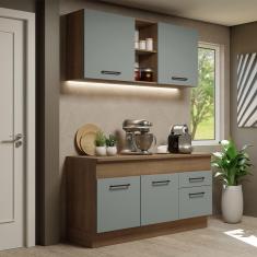 Cozinha Compacta 150001 Com Armário E Balcão Rustic/Cinza