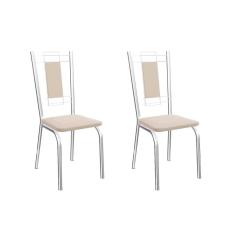 Cadeira Sala de Jantar Florença 2C005 Aço Kit 2 Uni Cromada/Nude 16 - Kappesberg