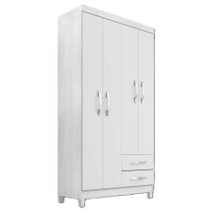 Guarda Roupa Munique 4 Portas com 2 Gavetas Cor Carvalho e Branco - Incorplac