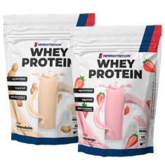 Combo 2 Whey Protein Concentrado 900g NEWNUTRITION, Mix de Sabores, Ún