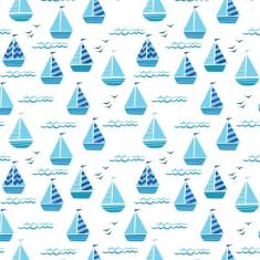 Papel de Parede Adesivo Infantil Barquinhos 2,70x0,57m - Quartinhos