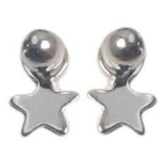 Brinco Infantil Tarraxa Baby Folheado A Prata - Antialérgico - De Cast